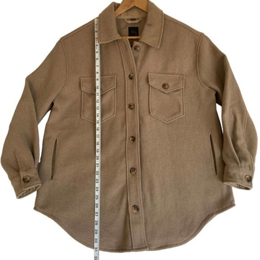 RDI Shirt Jacket Shacket Heavy Textured Knit Size Large Button Up Long Sleeve - Picture 4 of 7
